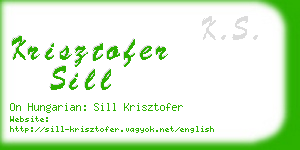 krisztofer sill business card